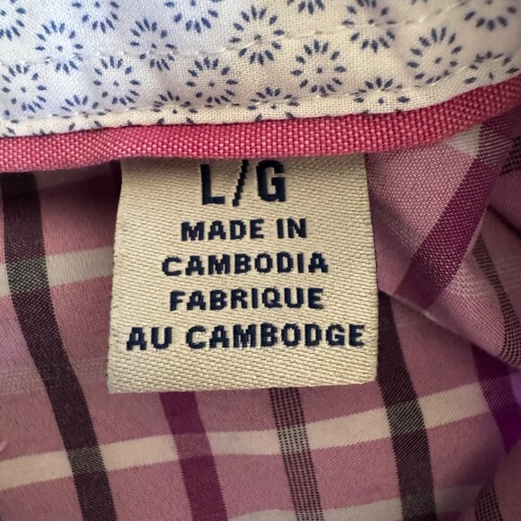 Tommy Bahama Sarasota Stretch Purple Men’s Long Sleeve Button Front Shirt Size L - Picture 3 of 11